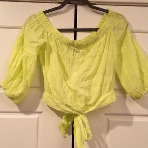 New Lily Rain Off shoulder boho cropped top small